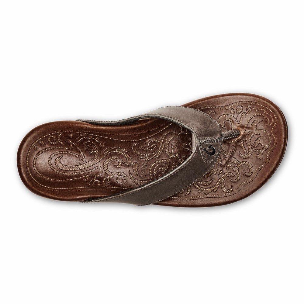 Grey OluKai Mekila Men's Sandals | 10725-UHRD