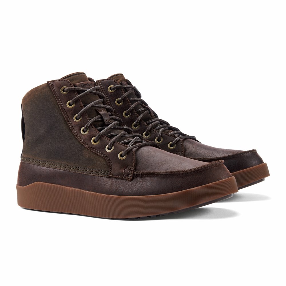 Grey OluKai Mōlina Men's Boots | 52784-NZXV