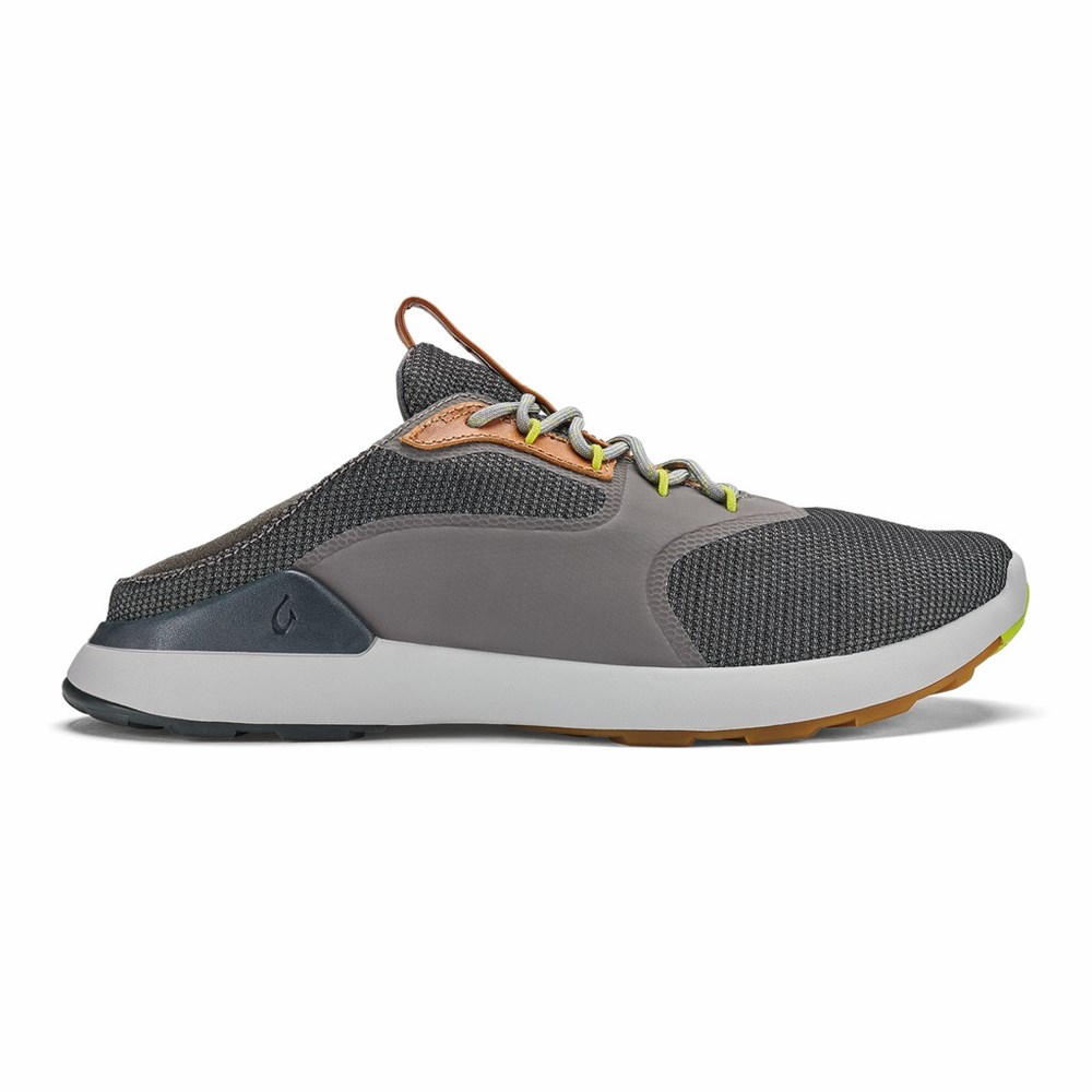 Grey OluKai Nihoa Lī Men's Sneakers | 25031-QJWV