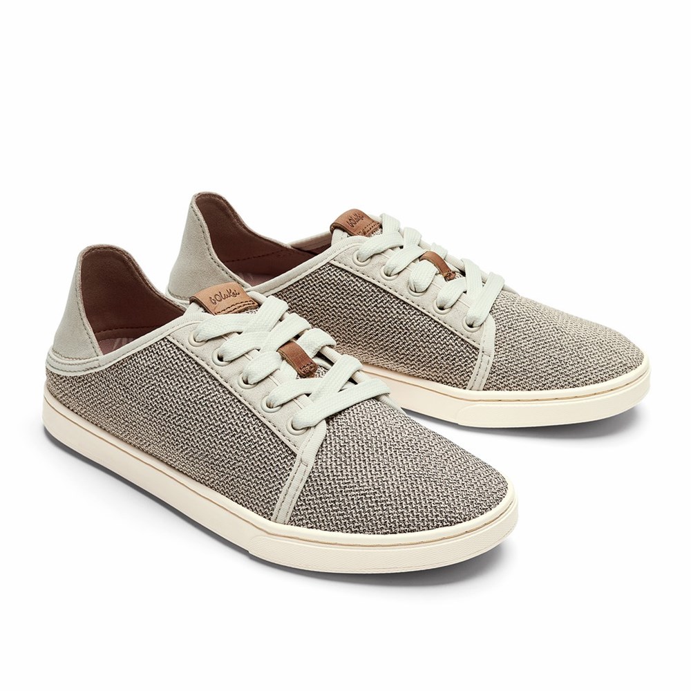 Grey OluKai Pehuea Lī Women's Sneakers | 73291-HSKO