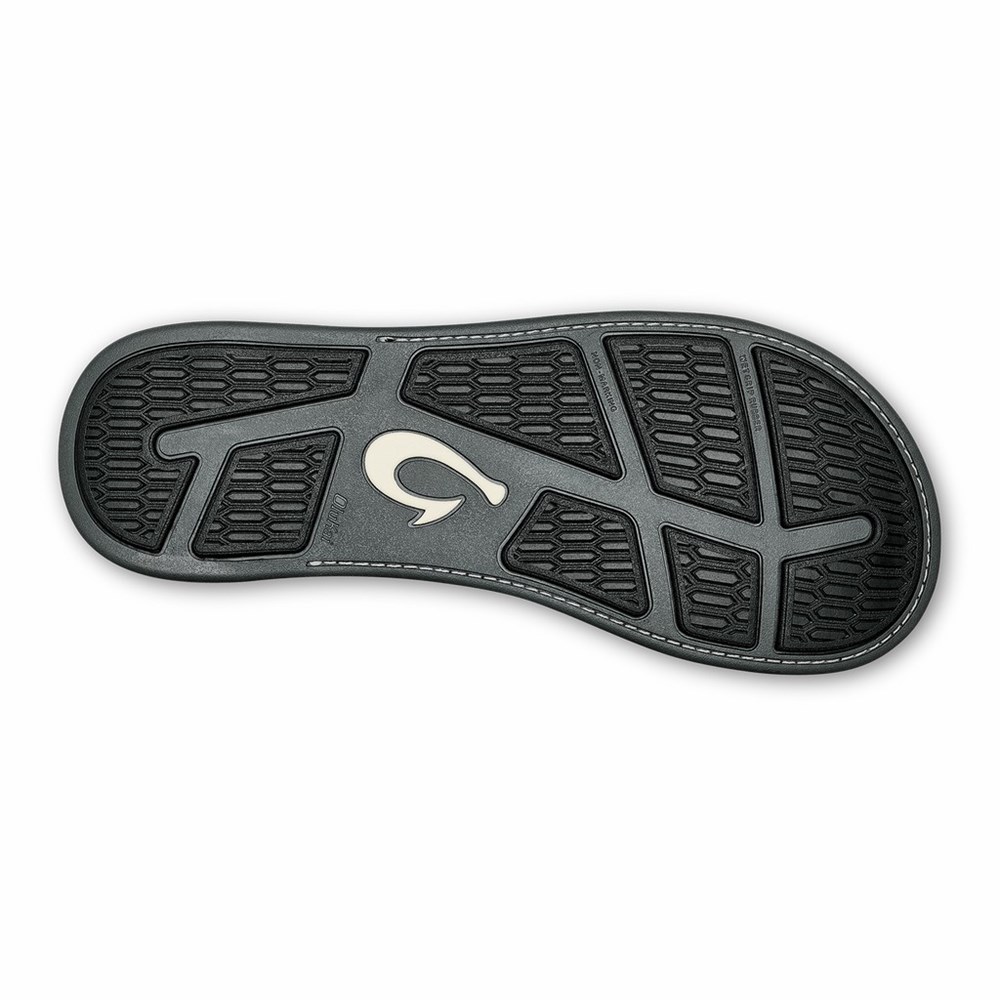 Grey OluKai Tuahine Men's Sandals | 25481-FNVX