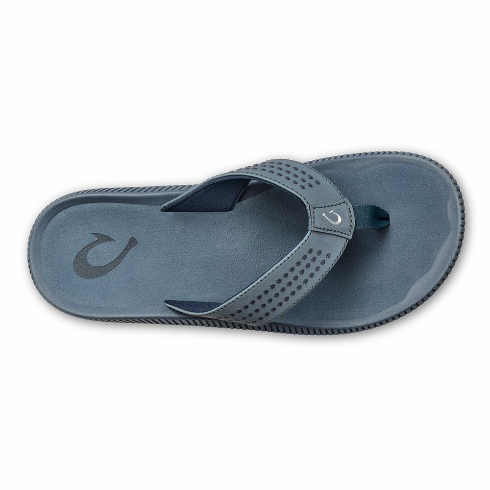 Grey OluKai Ulele Men's Sandals | 61984-TYZI