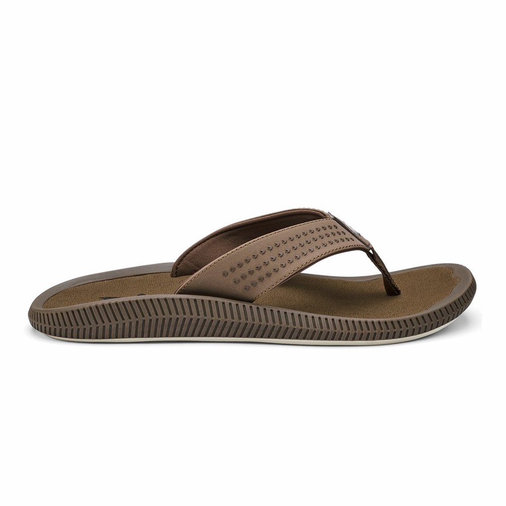 Grey OluKai Ulele Men\'s Sandals | 71682-QTXF