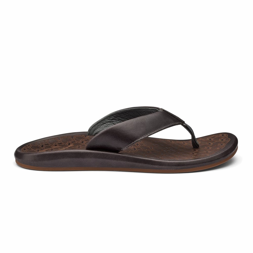 Grey OluKai ‘Ilikai Men\'s Sandals | 08697-LZQD