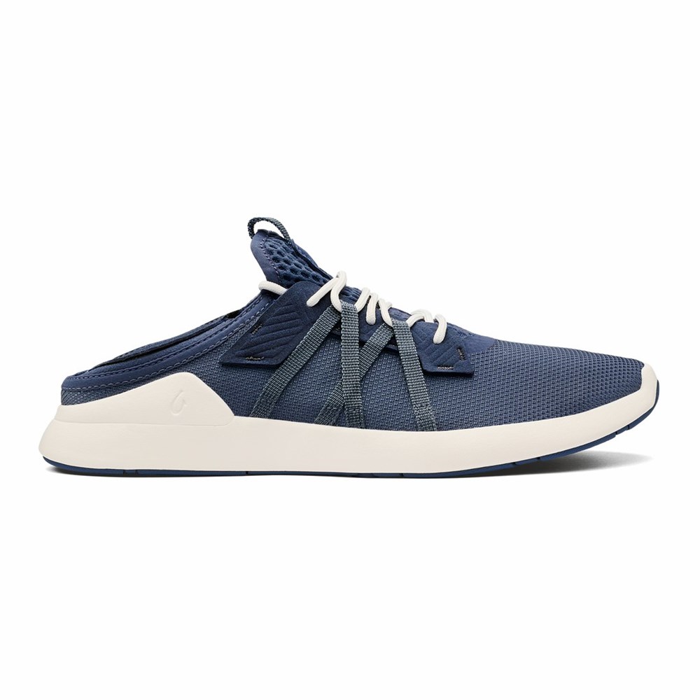 Indigo / White OluKai Holo Men's Sneakers | 80671-TAMZ