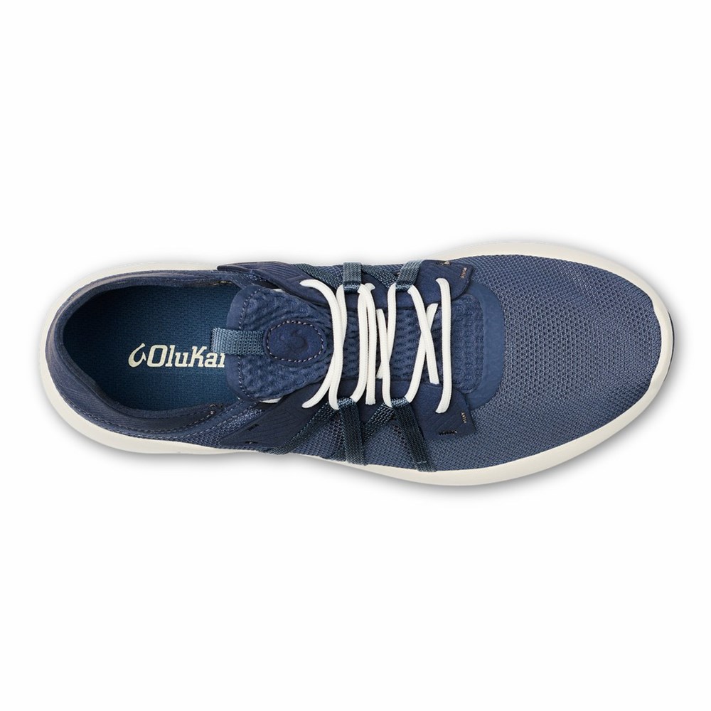 Indigo / White OluKai Holo Men's Sneakers | 80671-TAMZ