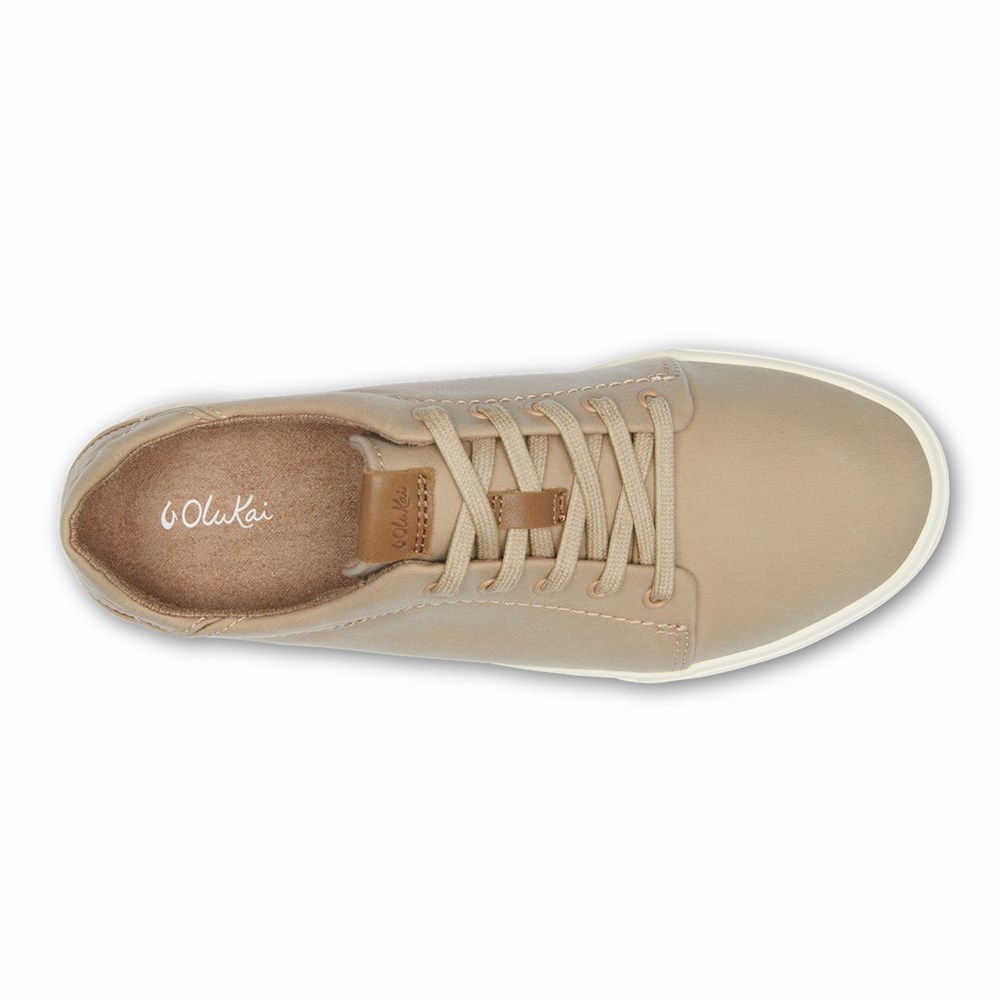 Khaki OluKai Pehuea Lī Women's Sneakers | 70982-SMBU