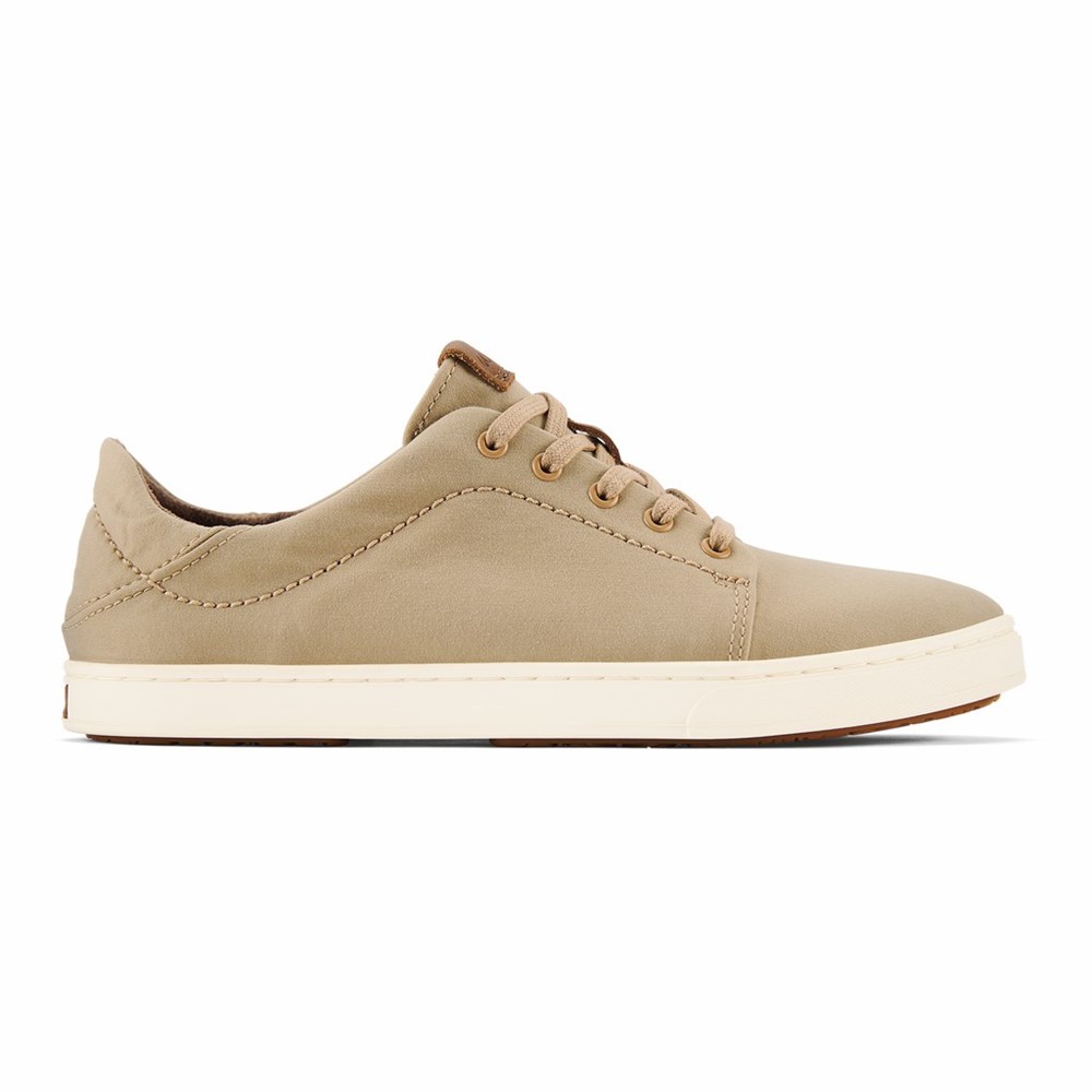 Khaki OluKai Pehuea Lī Women\'s Sneakers | 70982-SMBU