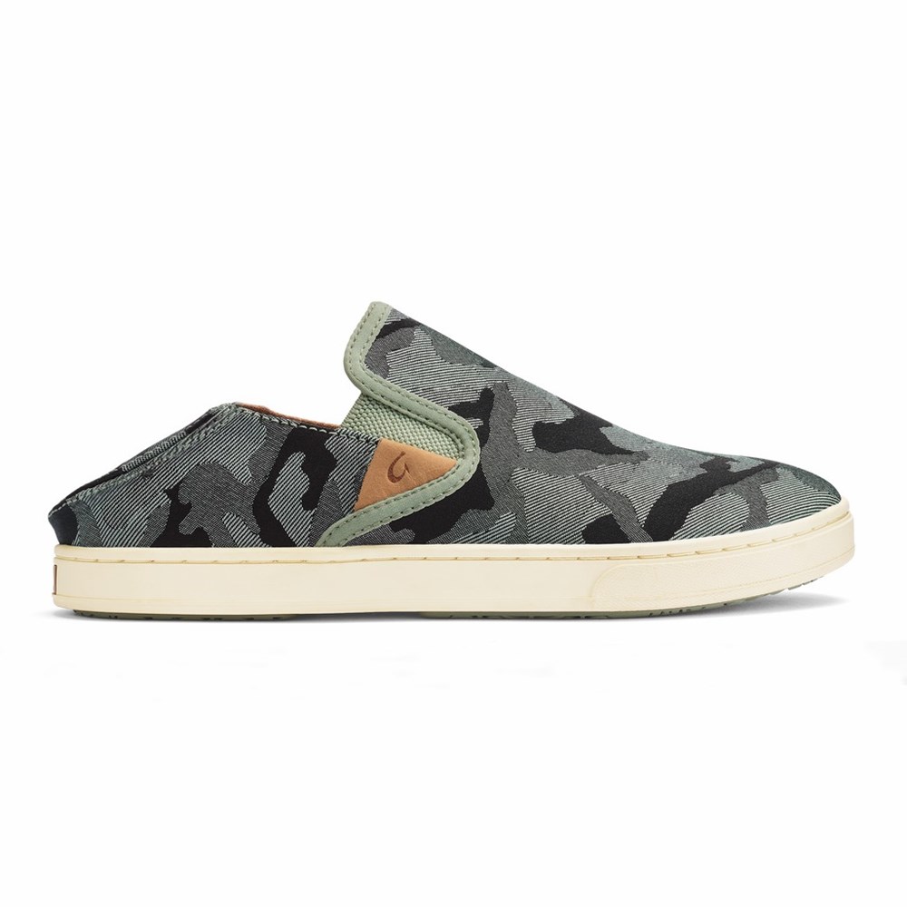 Olive / Camo OluKai Pehuea Pa‘i Women's Sneakers | 29581-GYZW