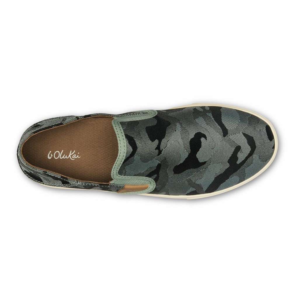 Olive / Camo OluKai Pehuea Pa‘i Women's Sneakers | 29581-GYZW