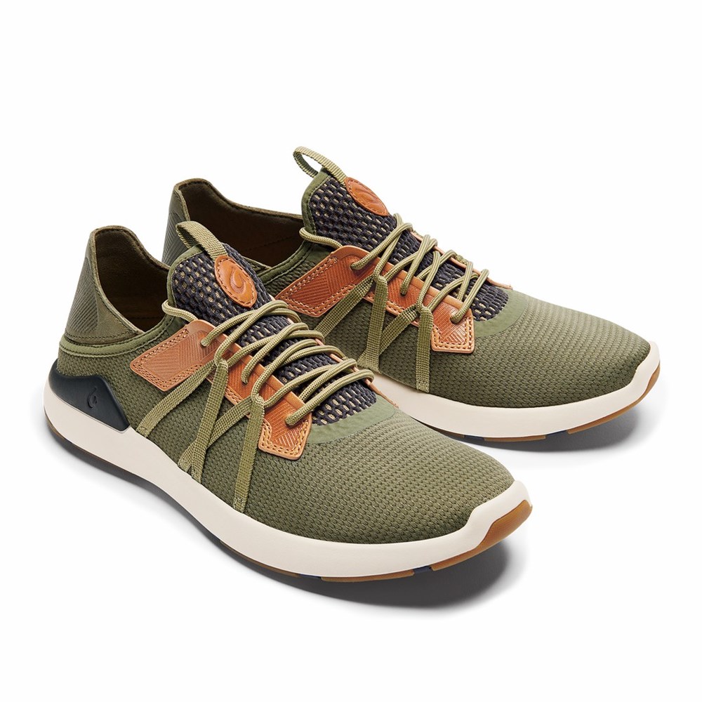 Orange OluKai Mio Lī Men's Sneakers | 41359-FLSK