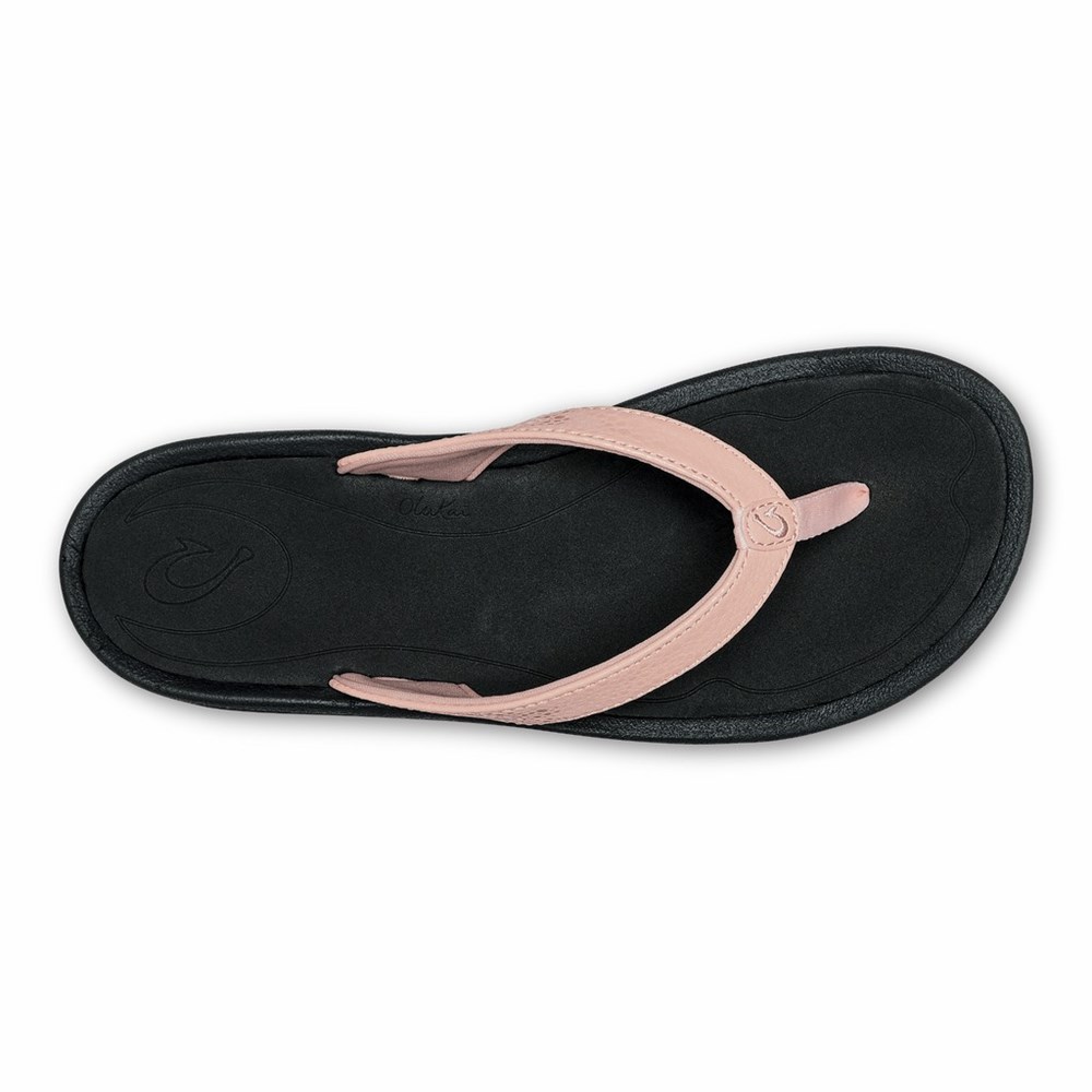 Pink / Black OluKai Kūlapa Kai Women's Sandals | 87462-PCRJ