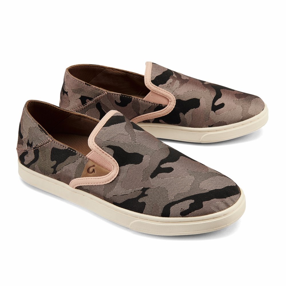 Pink / Camo OluKai Pehuea Pa‘i Women's Sneakers | 37861-KZYD