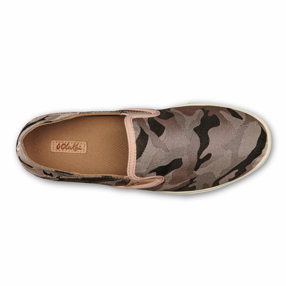 Pink / Camo OluKai Pehuea Pa‘i Women's Sneakers | 37861-KZYD