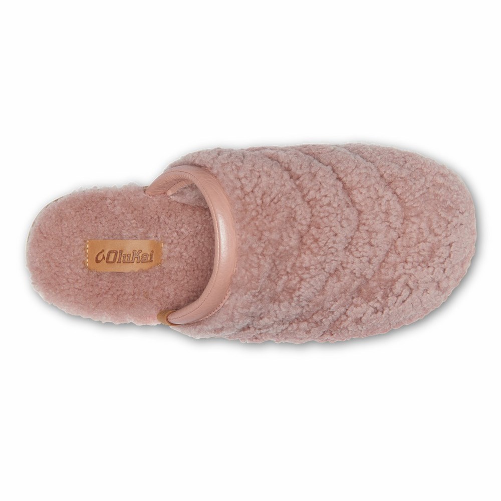 Pink Light Blue OluKai Pūpū Mua Women's Slippers | 81639-RIMO