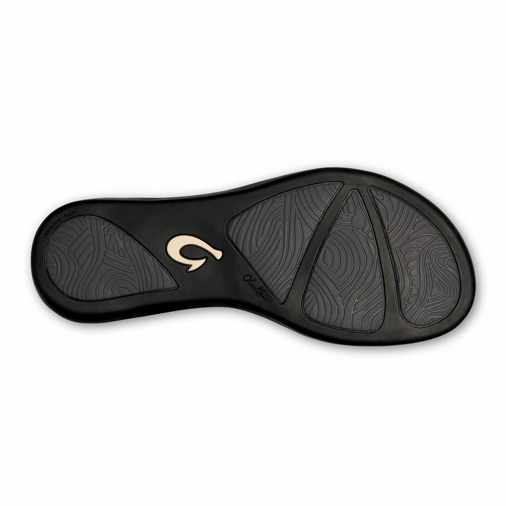 Pink Metal / Black OluKai Ho‘ōpio Women's Sandals | 14380-ODBH