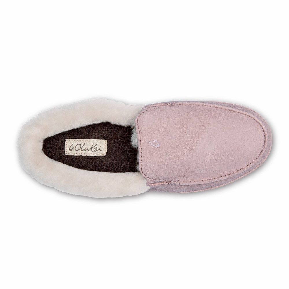 Pink OluKai Ku‘una Women's Slippers | 78263-BGJO