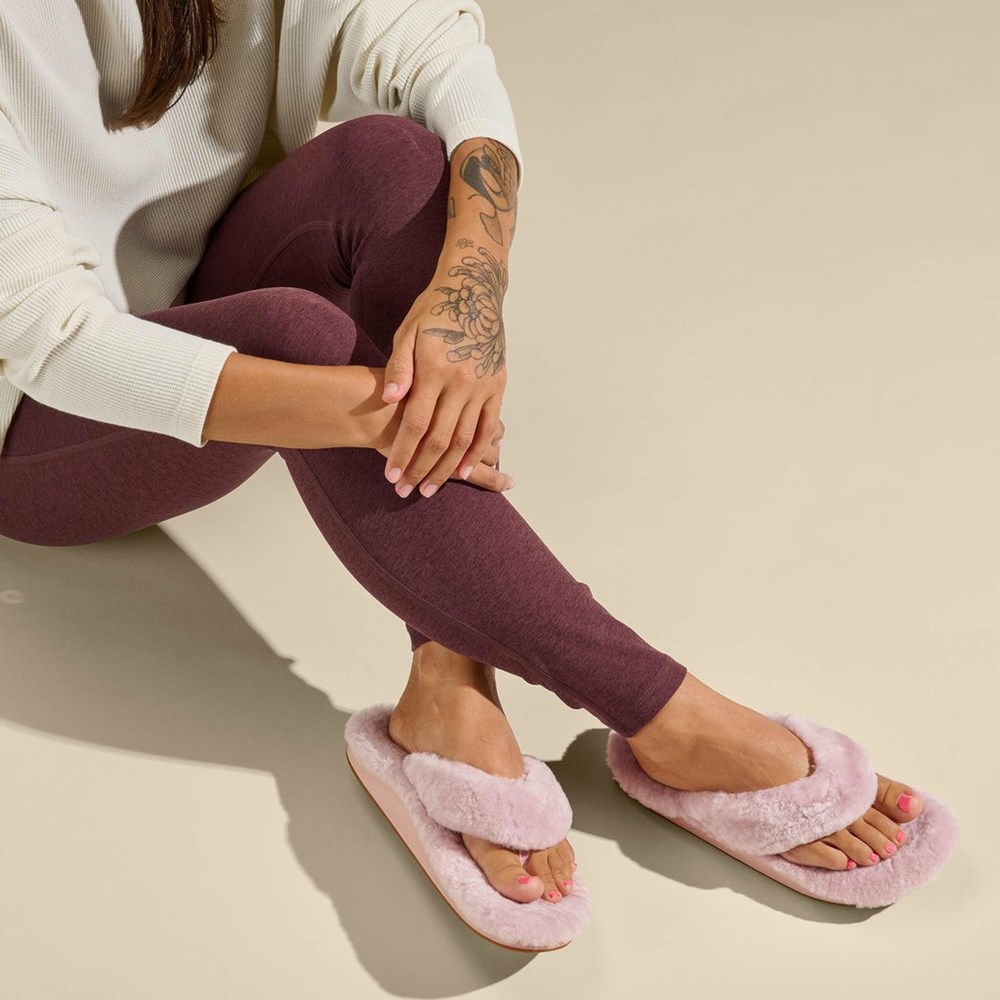 Pink OluKai Kīpe'a Heu Women's Sandals | 92738-XQKF