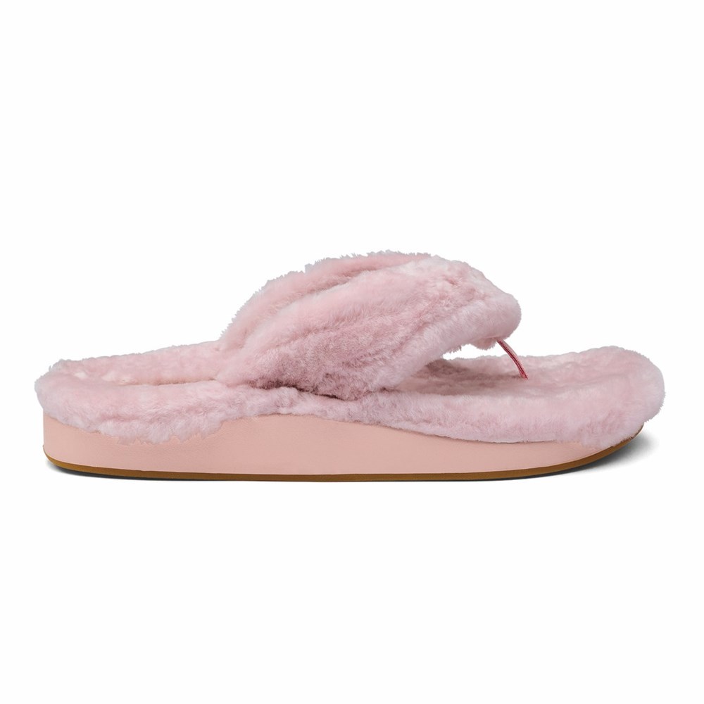 Pink OluKai Kīpe\'a Heu Women\'s Slippers | 09235-AZOU