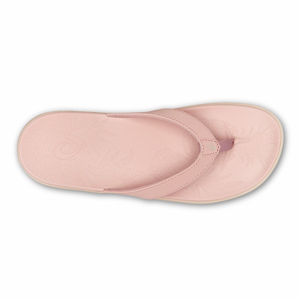 Pink OluKai Nu‘a Pi‘o Women's Sandals | 47382-EBOL