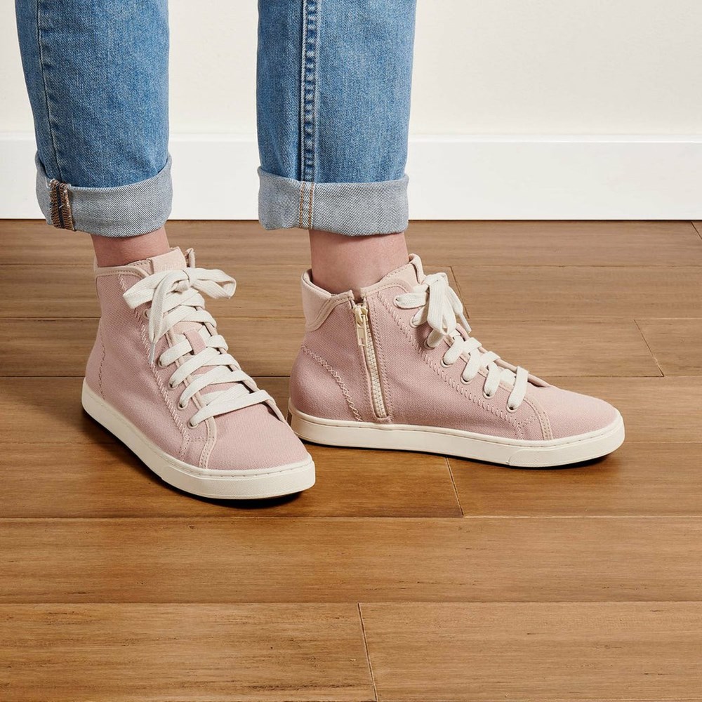 Pink OluKai Pīlahi Women's Sneakers | 71324-UDRY