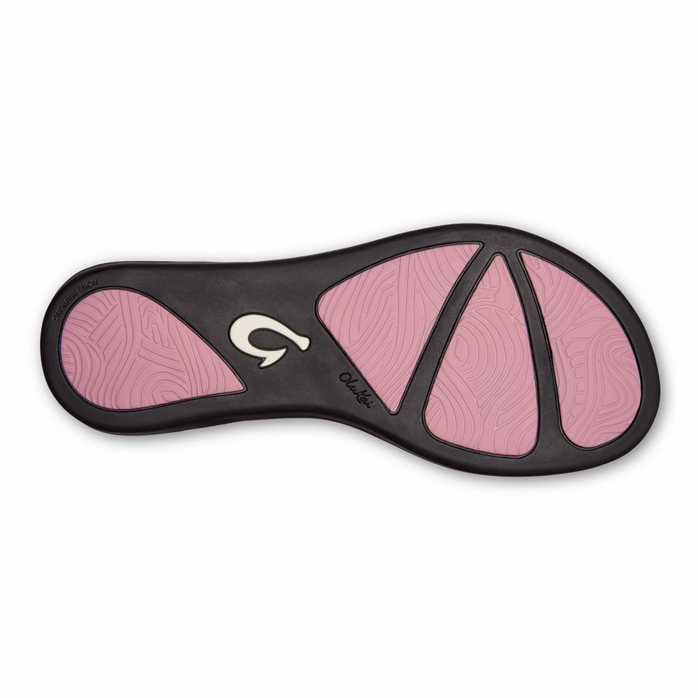 Pink / Stripes OluKai Ho‘ōpio Women's Sandals | 40851-CVOM