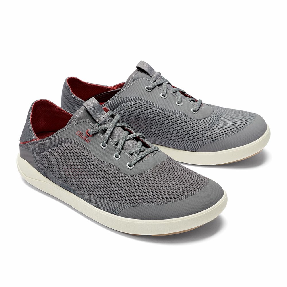 Red OluKai Moku Pae Men's Sneakers | 92463-LZBE