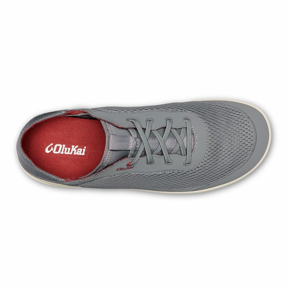 Red OluKai Moku Pae Men's Sneakers | 92463-LZBE