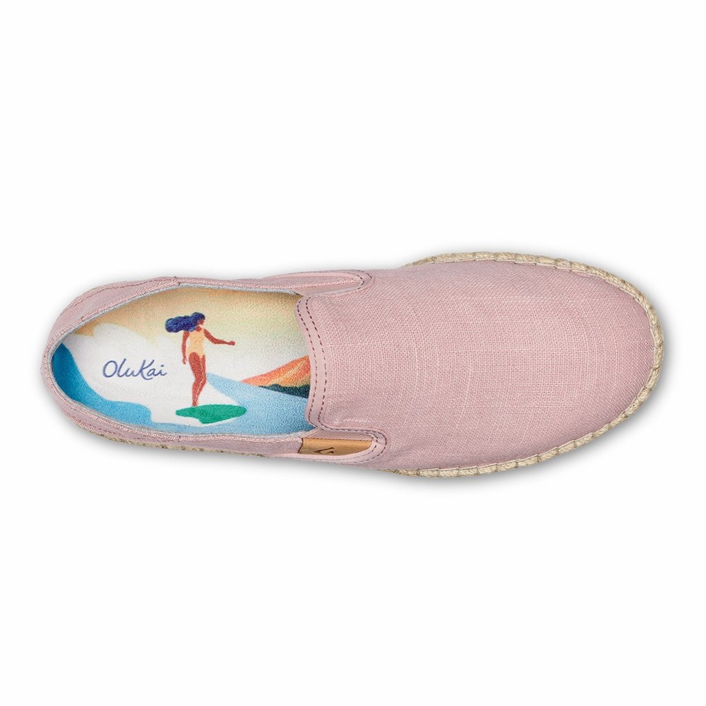 Rose Light Blue OluKai Kaula Pa‘a Kapa Women's Sneakers | 17593-RTVG