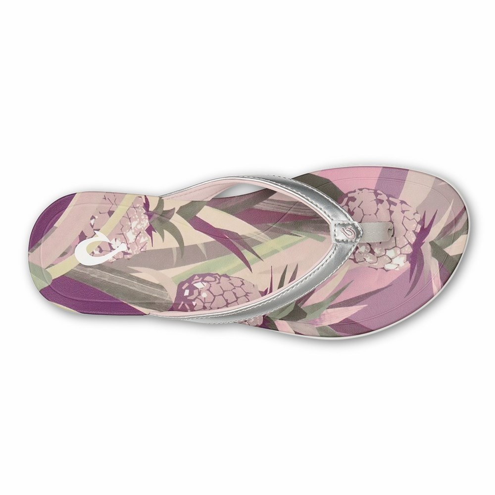 Silver OluKai Ho‘ōpio Hau Women's Sandals | 40358-HGMU