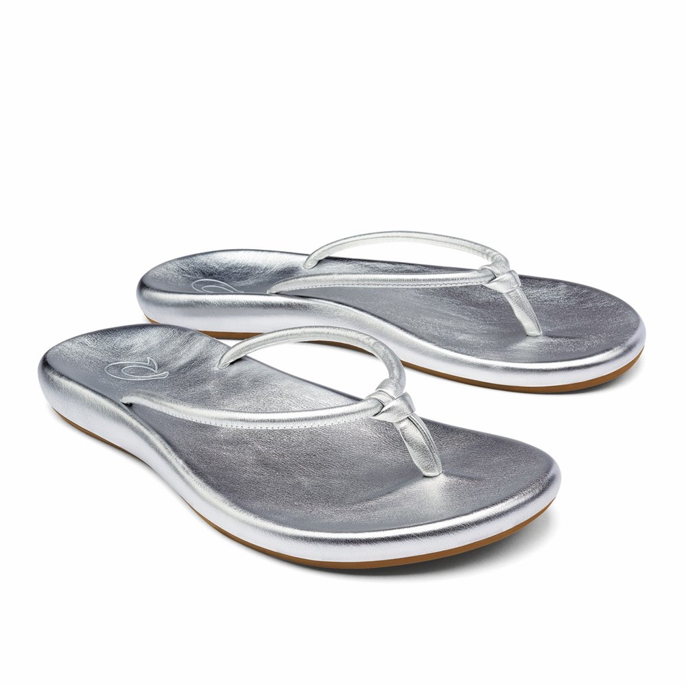 Silver OluKai Huawai Women's Sandals | 01276-DLUM