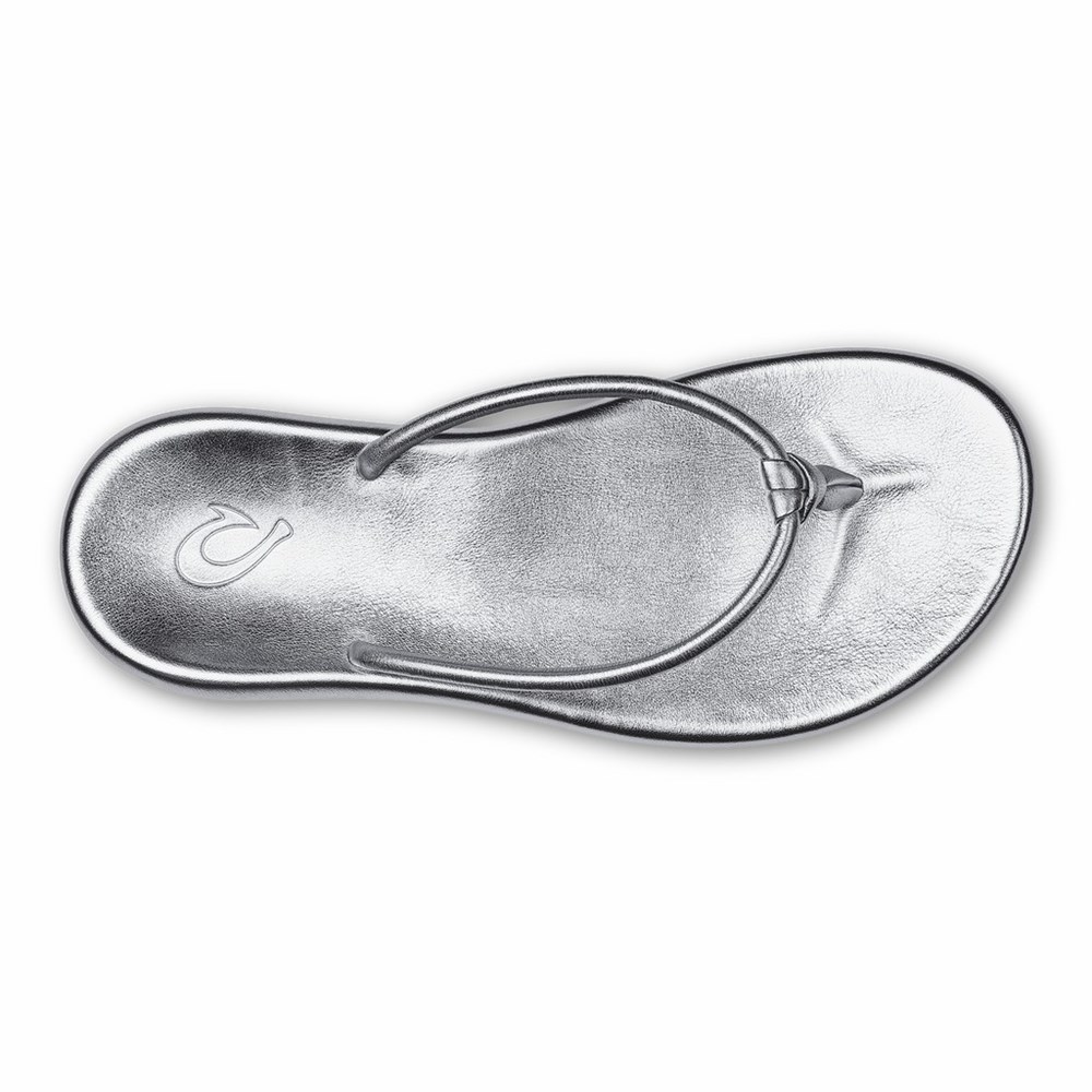 Silver OluKai Huawai Women's Sandals | 01276-DLUM