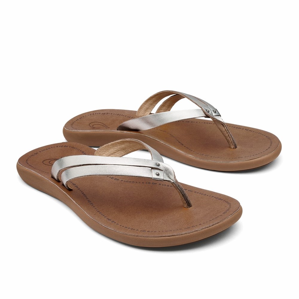 Silver OluKai Kāpehe Luana Women's Sandals | 03519-FMXS