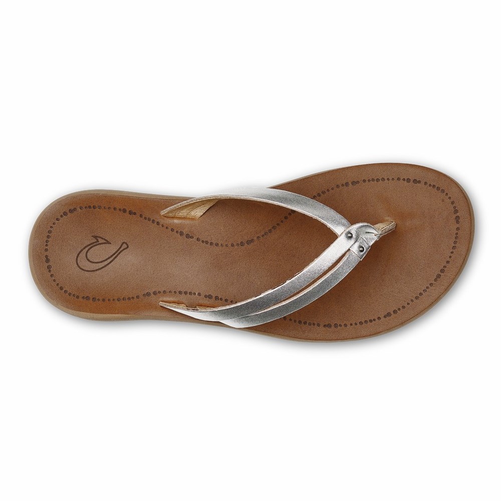 Silver OluKai Kāpehe Luana Women's Sandals | 03519-FMXS