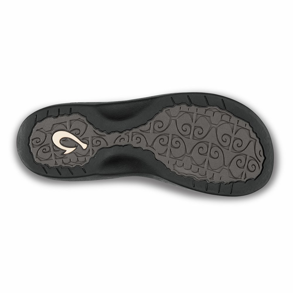 White / Black OluKai ‘Ohana Women's Sandals | 65230-BULM