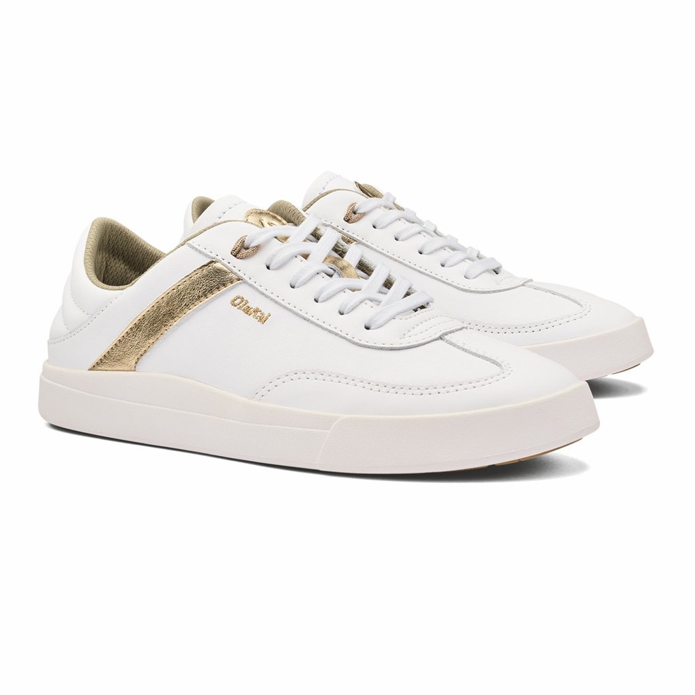 White OluKai Hā’upu Women's Sneakers | 25309-SGUH