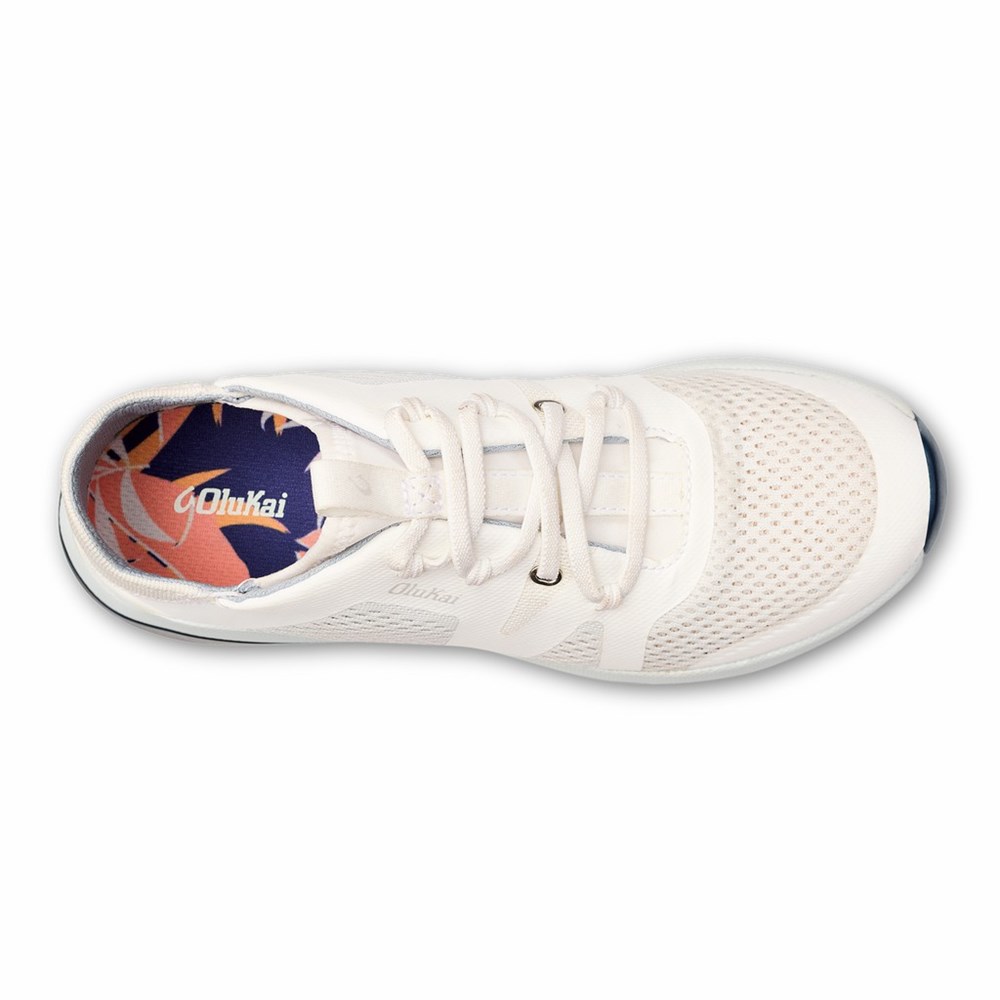 White OluKai Huia Women's Sneakers | 98057-KGNL