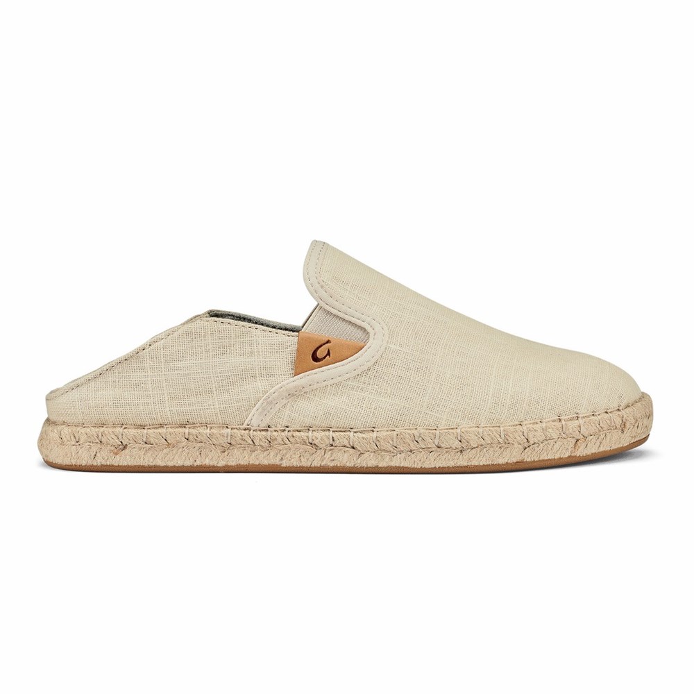 White OluKai Kaula Pa‘a Kapa Women's Sneakers | 19764-FSBT