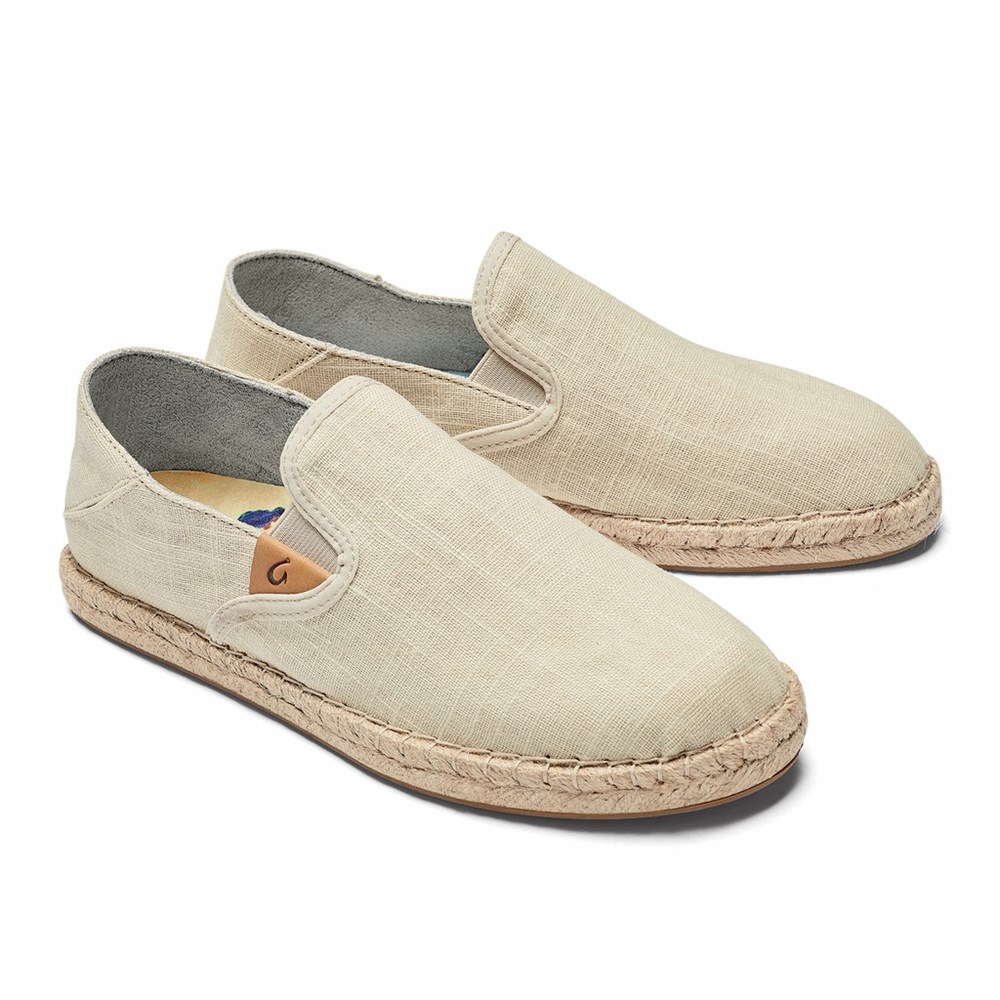 White OluKai Kaula Pa‘a Kapa Women's Sneakers | 19764-FSBT