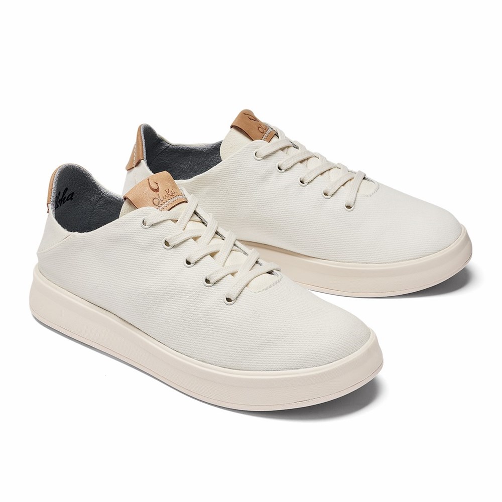 White OluKai Ki‘ihele Lī Women's Sneakers | 20369-LXMV