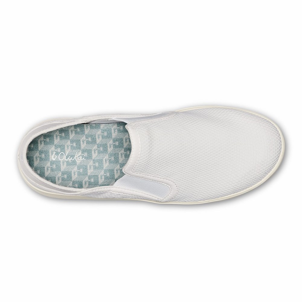 White OluKai Ki‘ihele Women's Sneakers | 24890-OYTM