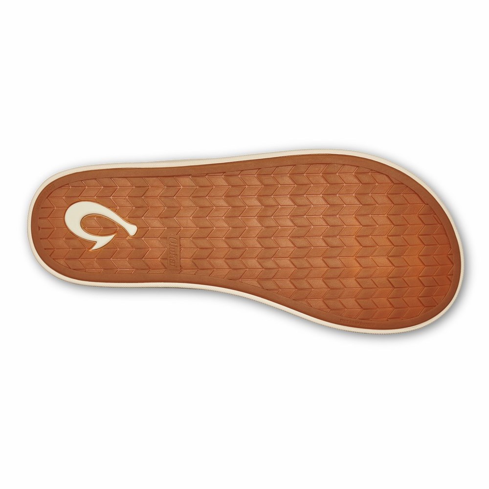 White OluKai Kōko‘o Men's Sandals | 37856-ZLUT