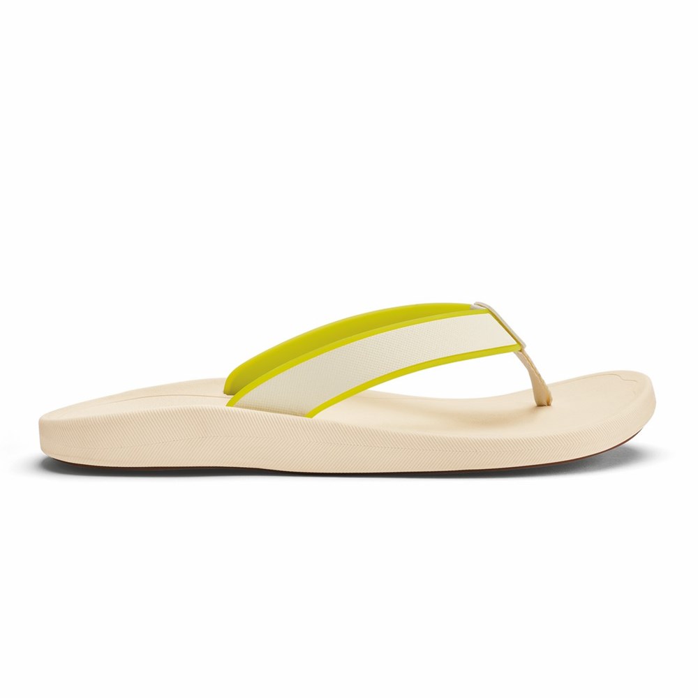 White OluKai Kōko‘o Men\'s Sandals | 37856-ZLUT