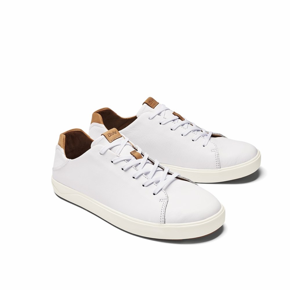 White OluKai Lae‘ahi Lī ‘Ili Men's Sneakers | 98401-VQEI