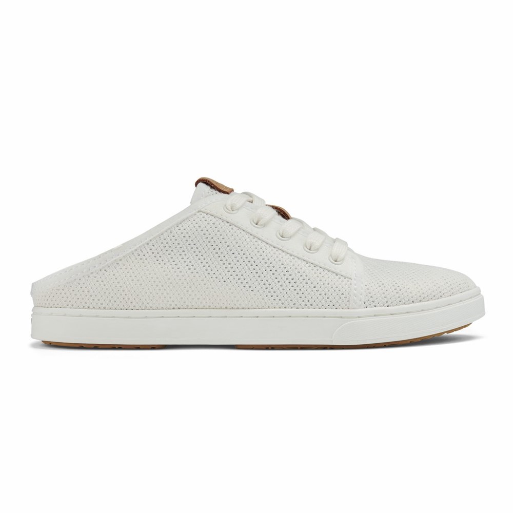 White OluKai Pehuea Lī Women's Sneakers | 30685-UVAQ