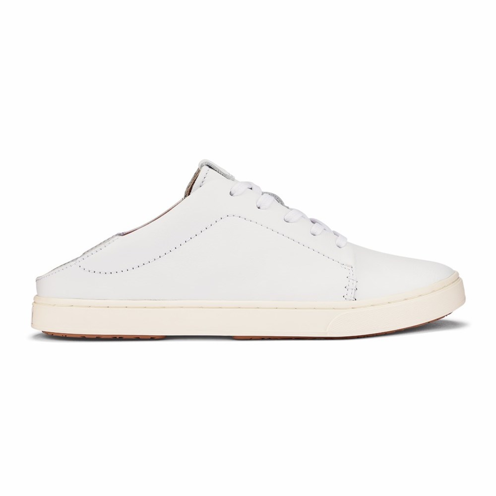 White OluKai Pehuea Lī ‘Ili Women's Sneakers | 36590-UTWE