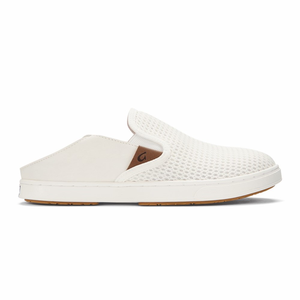 White OluKai Pehuea Women's Sneakers | 37980-KBPA