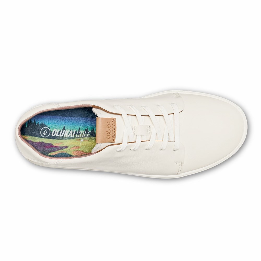 White OluKai Wailea Women's Golf Shoes | 72034-UQOI