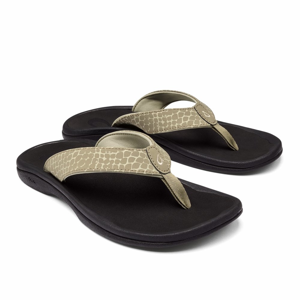 White OluKai ‘Ohana Pa‘i Women's Sandals | 23958-BJIV