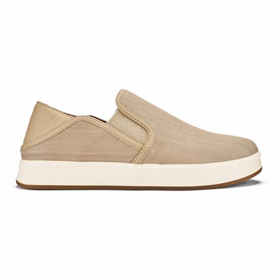 Beige OluKai Ki‘ihele ‘Ili Women's Sneakers | 70391-KGBH